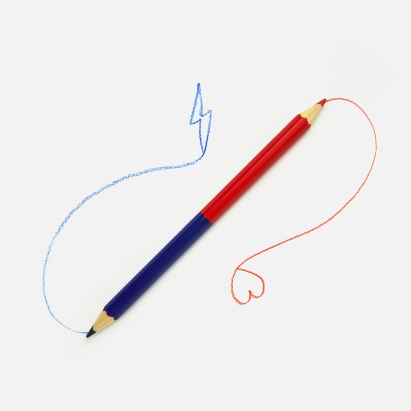 Crayon bicolore - bleu rouge