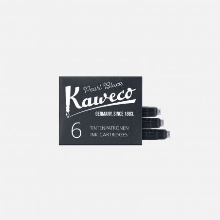 Box 6 cartridges Pearl Black kaweco